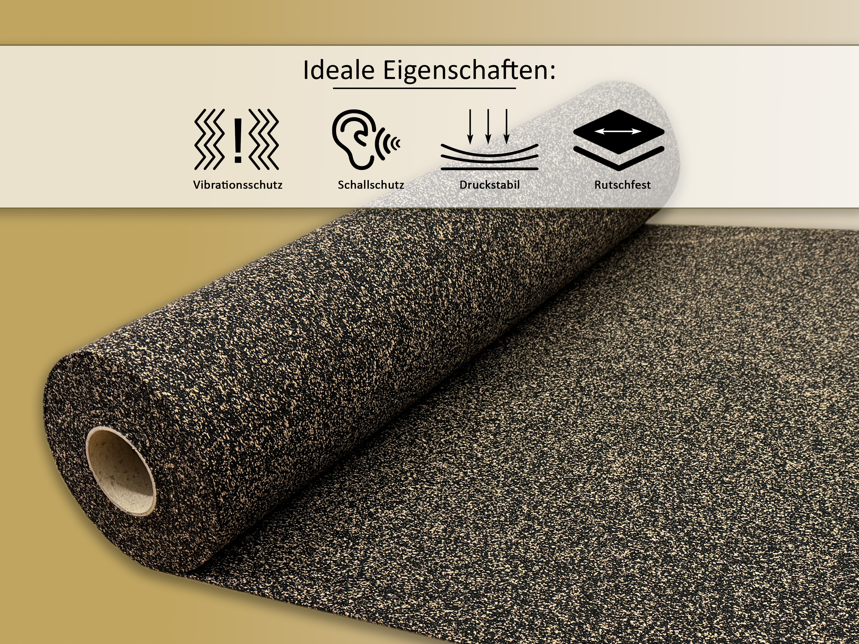 uficell® Gummikork (Rubberkork) Akustik und Vibrations Trittschalldämmung Stärken 2 - 8 mm uficell® Gummikork (Rubberkork) Akustik und Vibrations Trittschalldämmung Stärken 2 - 8 mm