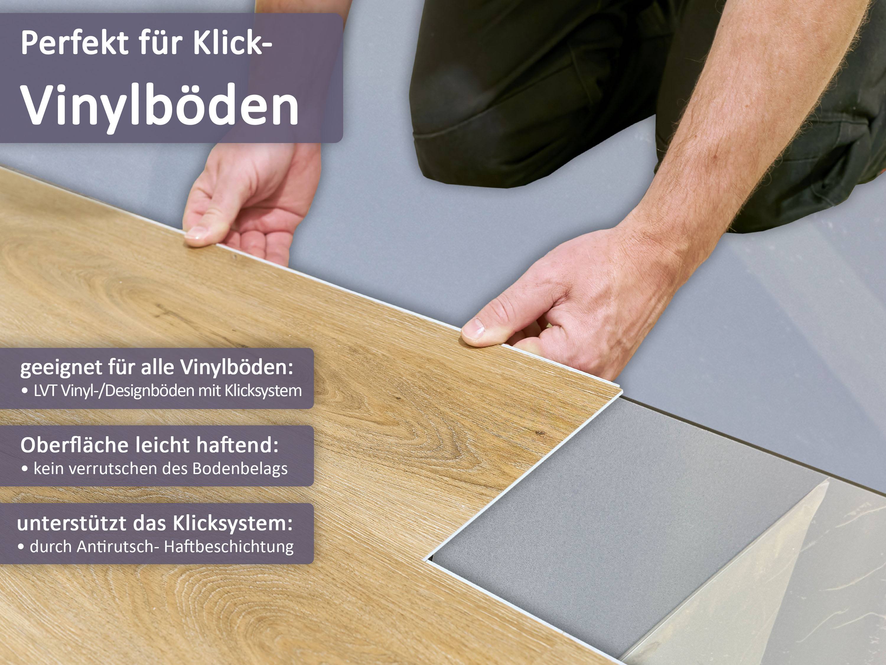 uficell® VINOSOUND FIX premium LVT-Vinyl Trittschalldämmung mit Haftbeschichtung uficell® VINOSOUND FIX premium LVT-Vinyl Trittschalldämmung mit Haftbeschichtung