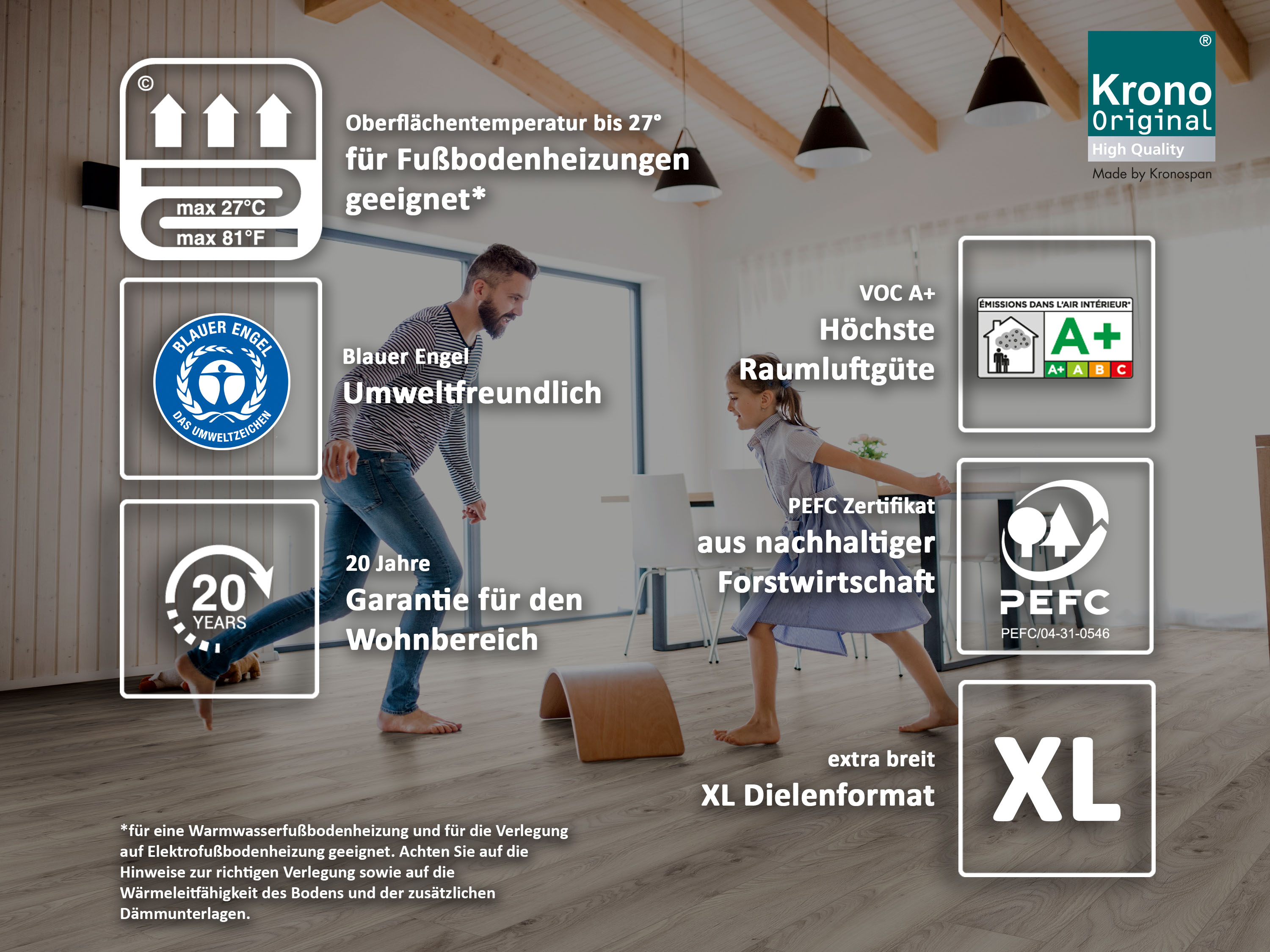 Laminatboden KronoOriginal® Super Natural WIDE - Dove Cantal Oak K655 - 8 mm Stark - Breitdiele Laminatboden KronoOriginal® Super Natural WIDE - Dove Cantal Oak K655 - 8 mm Stark - Breitdiele