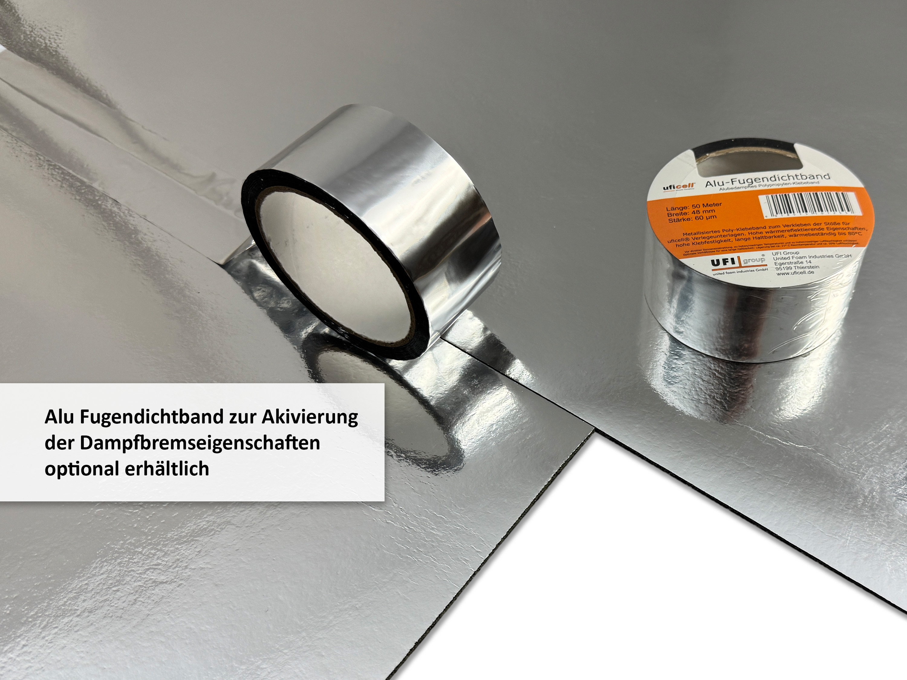 uficell® VINOSOUND RIGID ALU premium Vinylunterlage Trittschalldämmung für Klick Rigid/SPC Vinylboden uficell® VINOSOUND RIGID ALU premium Vinylunterlage Trittschalldämmung für Klick Rigid/SPC Vinylboden