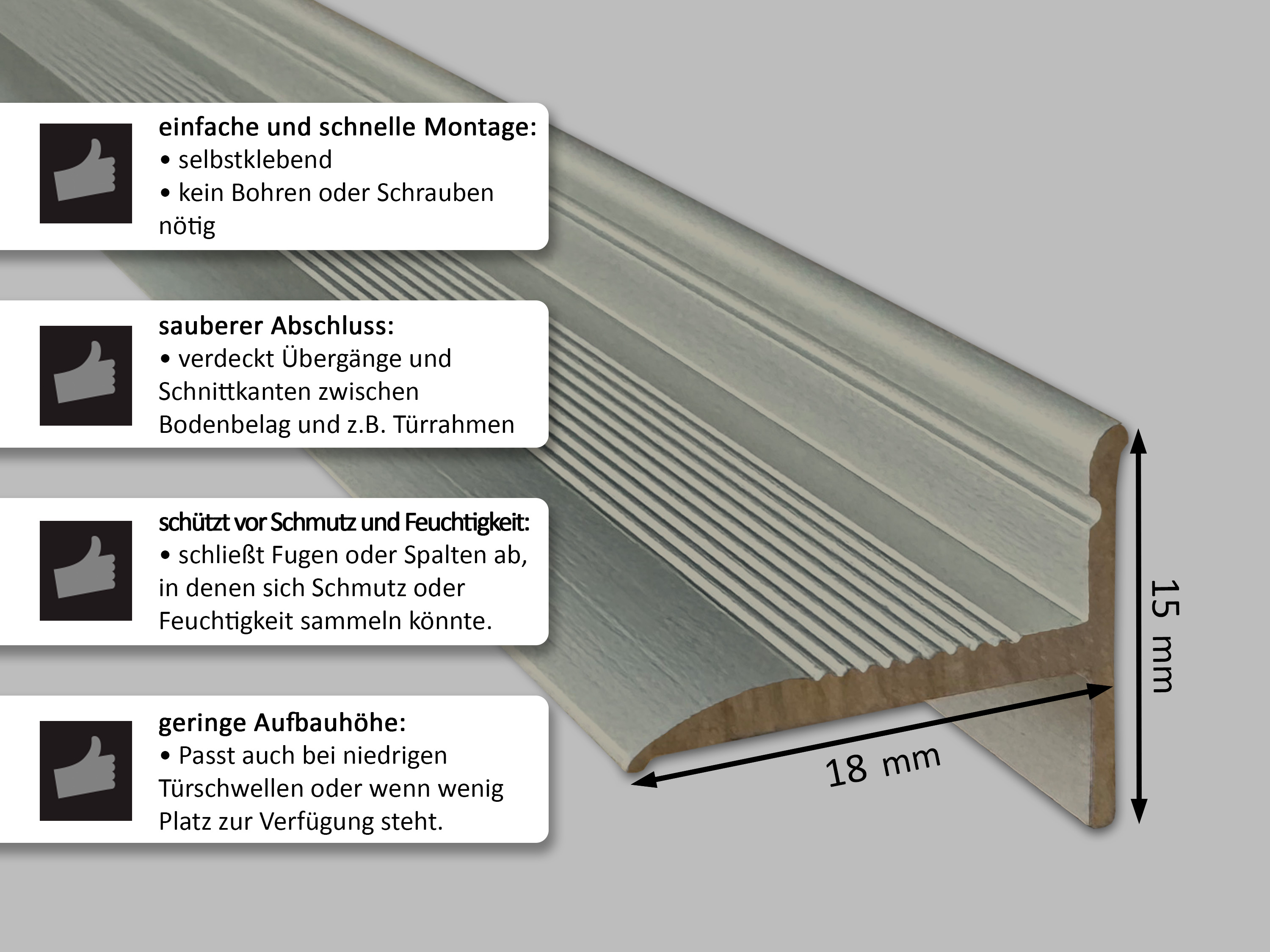 ufitec® Sockelprofil SK für den perfekten Abschluß an Balkon- und Terassentüren, Bronze Hell ufitec® Sockelprofil SK für den perfekten Abschluß an Balkon- und Terassentüren, Bronze Hell