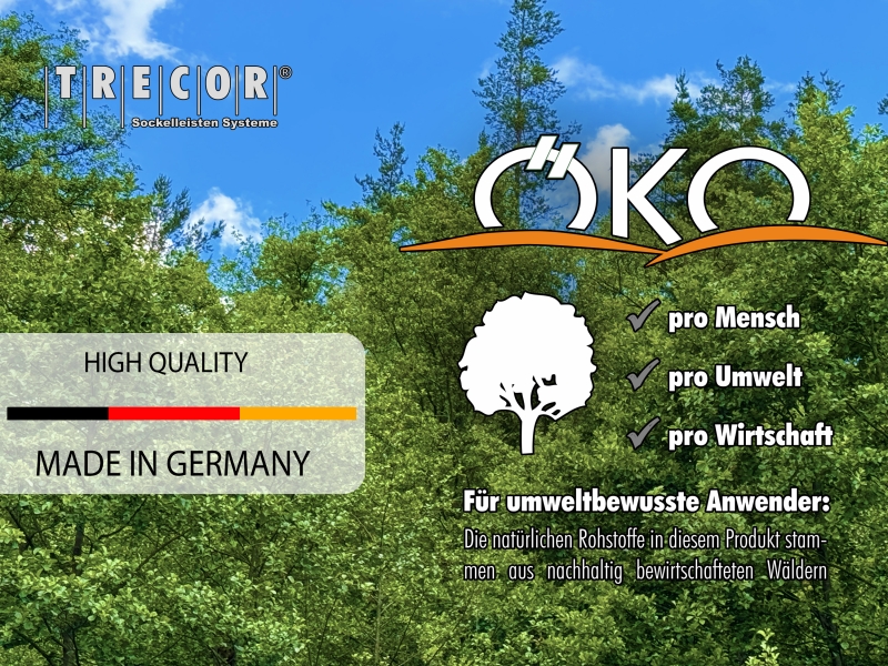 TRECOR® CUBE Sockelleiste, Fußleiste 16 x 58 mm in Weiß RAL 9016 - CLIPSTAR Fräsung TRECOR® CUBE Sockelleiste, Fußleiste 16 x 58 mm in Weiß RAL 9016 - CLIPSTAR Fräsung