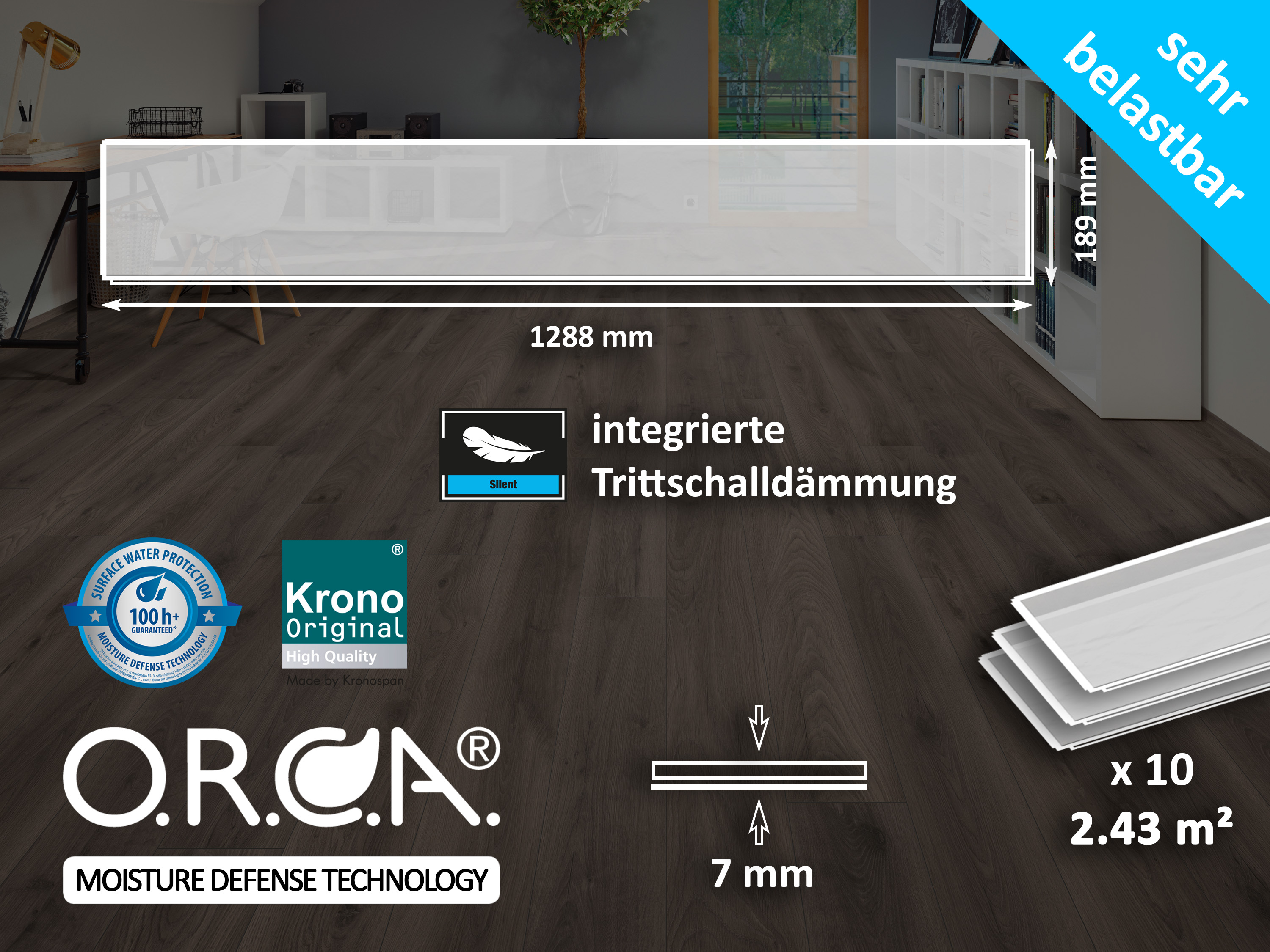 Flax River Oak K502 Organic Flex 7 mm mit O.R.C.A Technologie und integr. Trittschalldämmung KronoOriginal® Flax River Oak K502 Organic Flex 7 mm mit O.R.C.A Technologie und integr. Trittschalldämmung KronoOriginal®