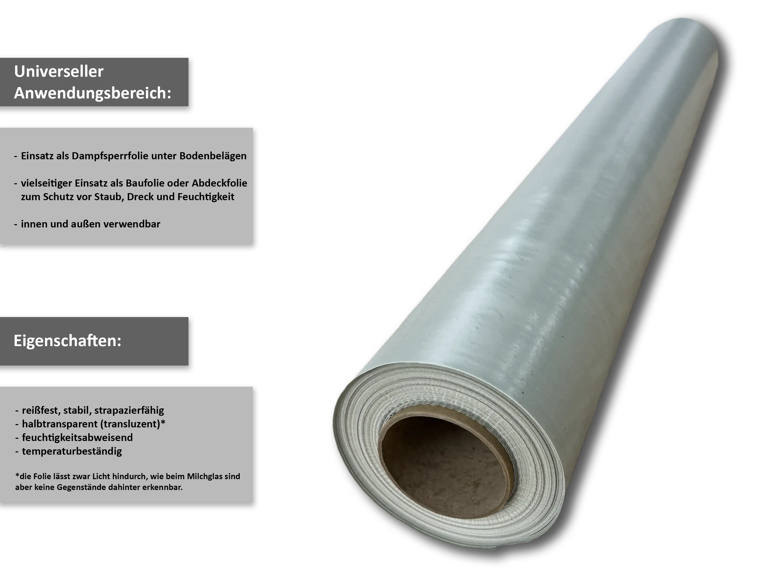 uficell® PE-Baufolie, Abdeckfolie, Estrichfolie - transluzent 120my uficell® PE-Baufolie, Abdeckfolie, Estrichfolie - transluzent 120my