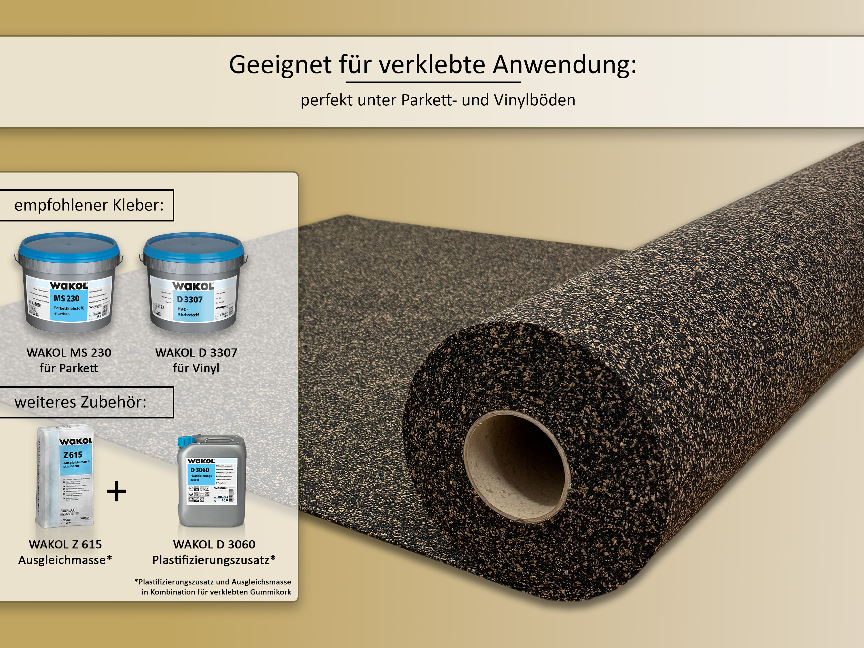 uficell® Gummikork (Rubberkork) Akustik und Vibrations Trittschalldämmung Stärken 2 - 8 mm uficell® Gummikork (Rubberkork) Akustik und Vibrations Trittschalldämmung Stärken 2 - 8 mm