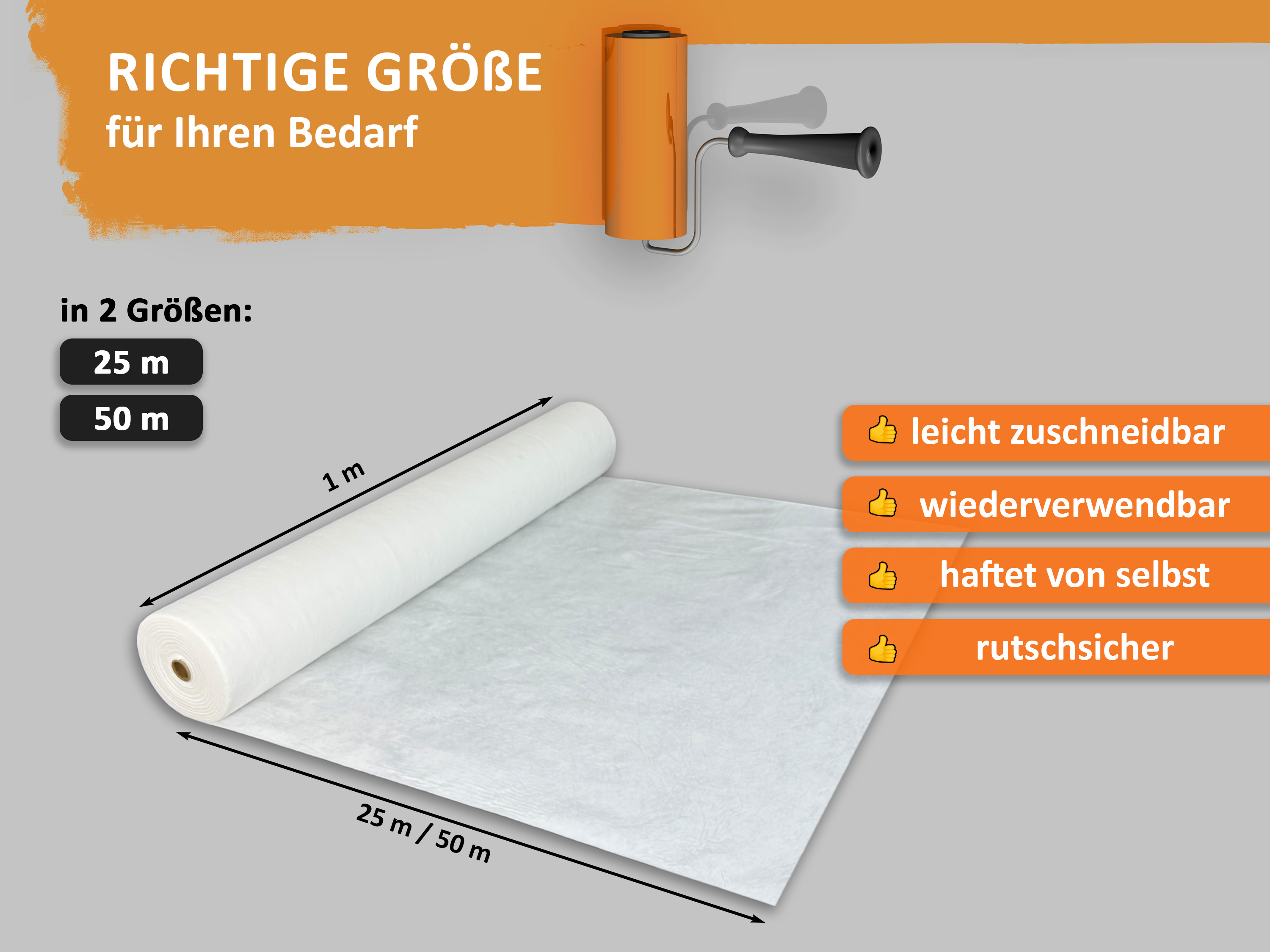 uficell® easyliner Malervlies premium Qualität, Schutzvlies, selbsthaftendes Abdeckvlies uficell® easyliner Malervlies premium Qualität, Schutzvlies, selbsthaftendes Abdeckvlies