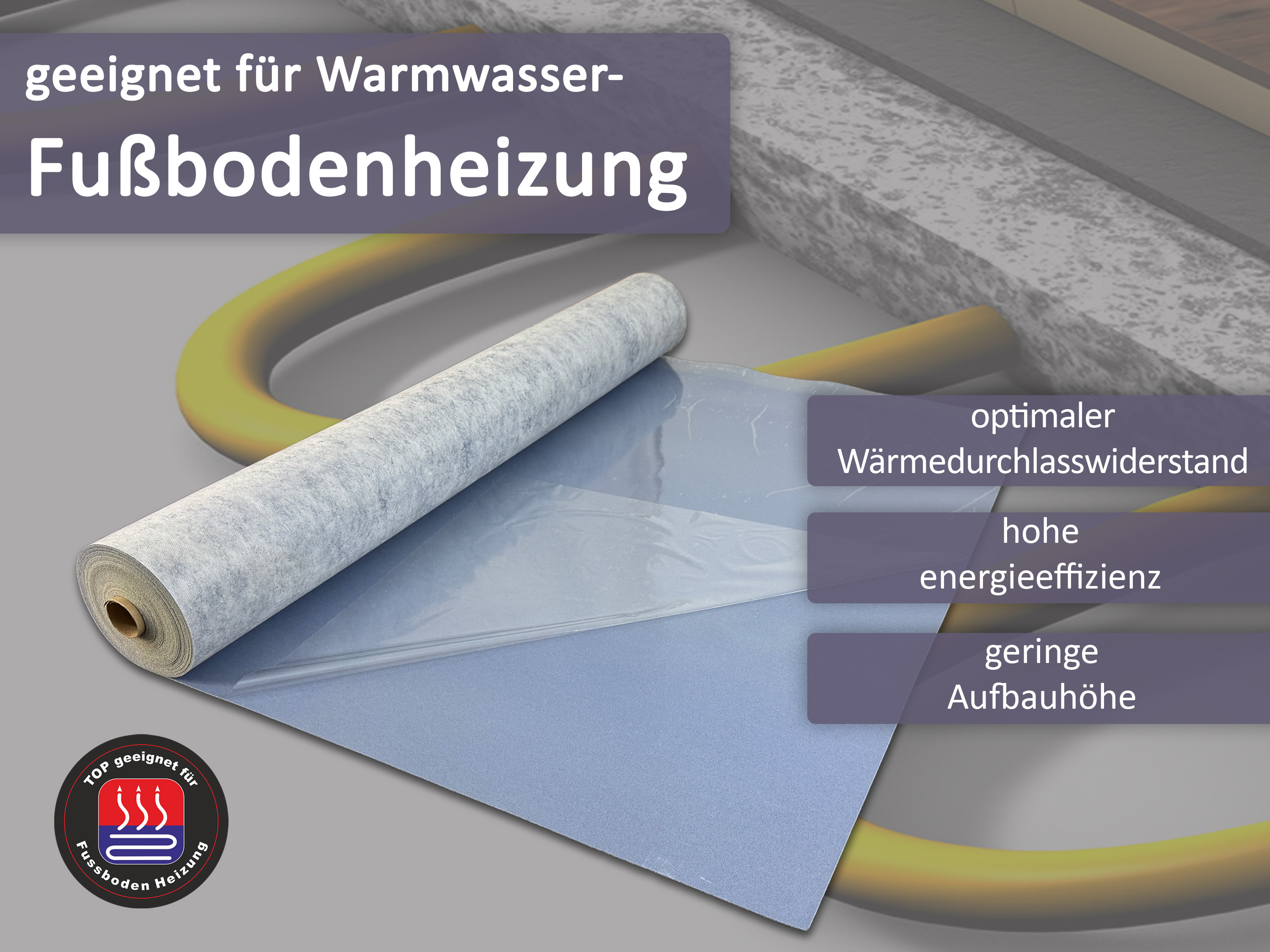 uficell® VINOSOUND FIX premium LVT-Vinyl Trittschalldämmung mit Haftbeschichtung uficell® VINOSOUND FIX premium LVT-Vinyl Trittschalldämmung mit Haftbeschichtung