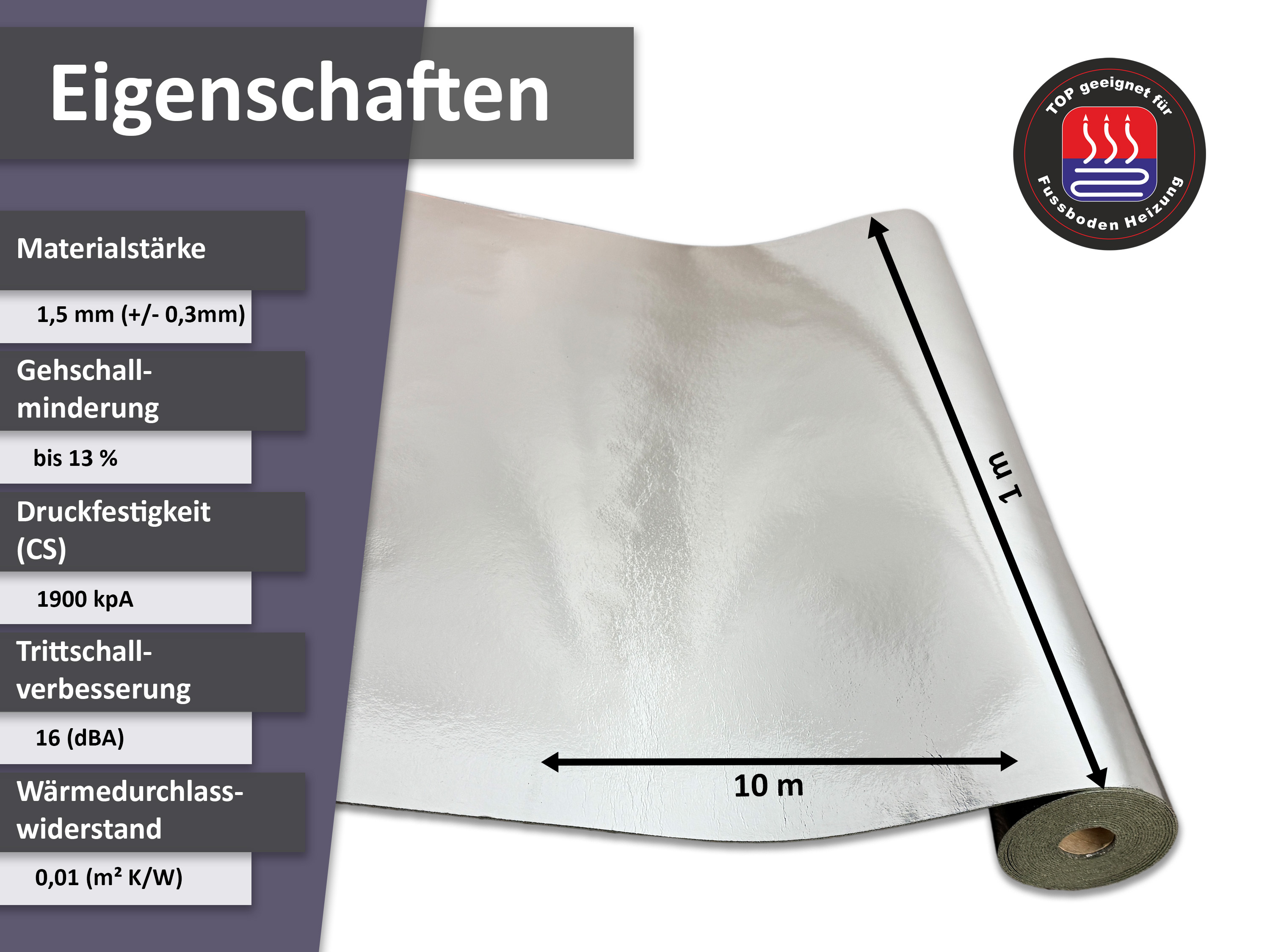 uficell® VINOSOUND RIGID ALU premium Vinylunterlage Trittschalldämmung für Klick Rigid/SPC Vinylboden uficell® VINOSOUND RIGID ALU premium Vinylunterlage Trittschalldämmung für Klick Rigid/SPC Vinylboden