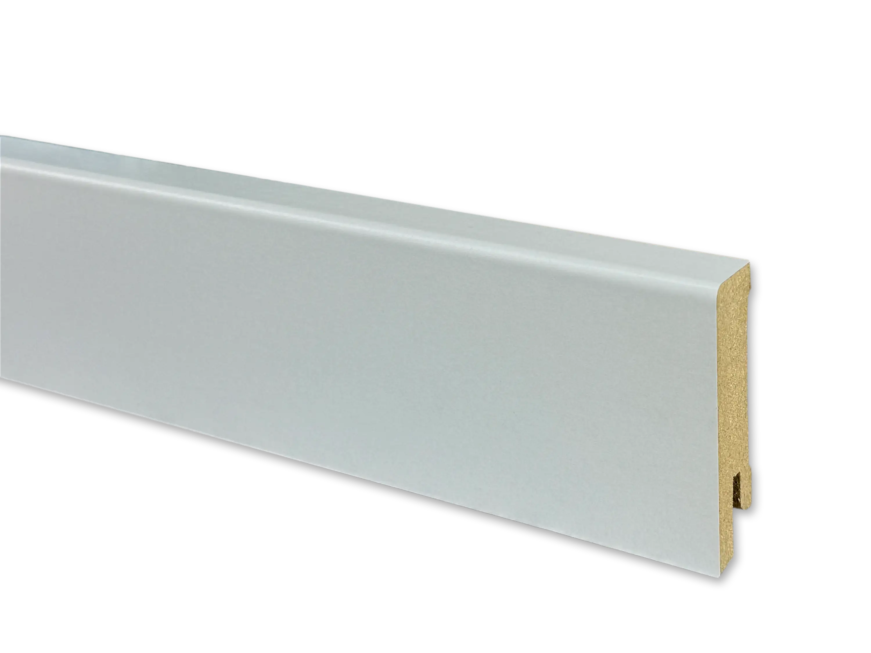 Sockelleiste Lichtgrau CUBE Fußleiste 16 x 58 mm in Lichtgrau RAL 7035 - CLIPSTAR Fräsung Sockelleiste Lichtgrau CUBE Fußleiste 16 x 58 mm in Lichtgrau RAL 7035 - CLIPSTAR Fräsung