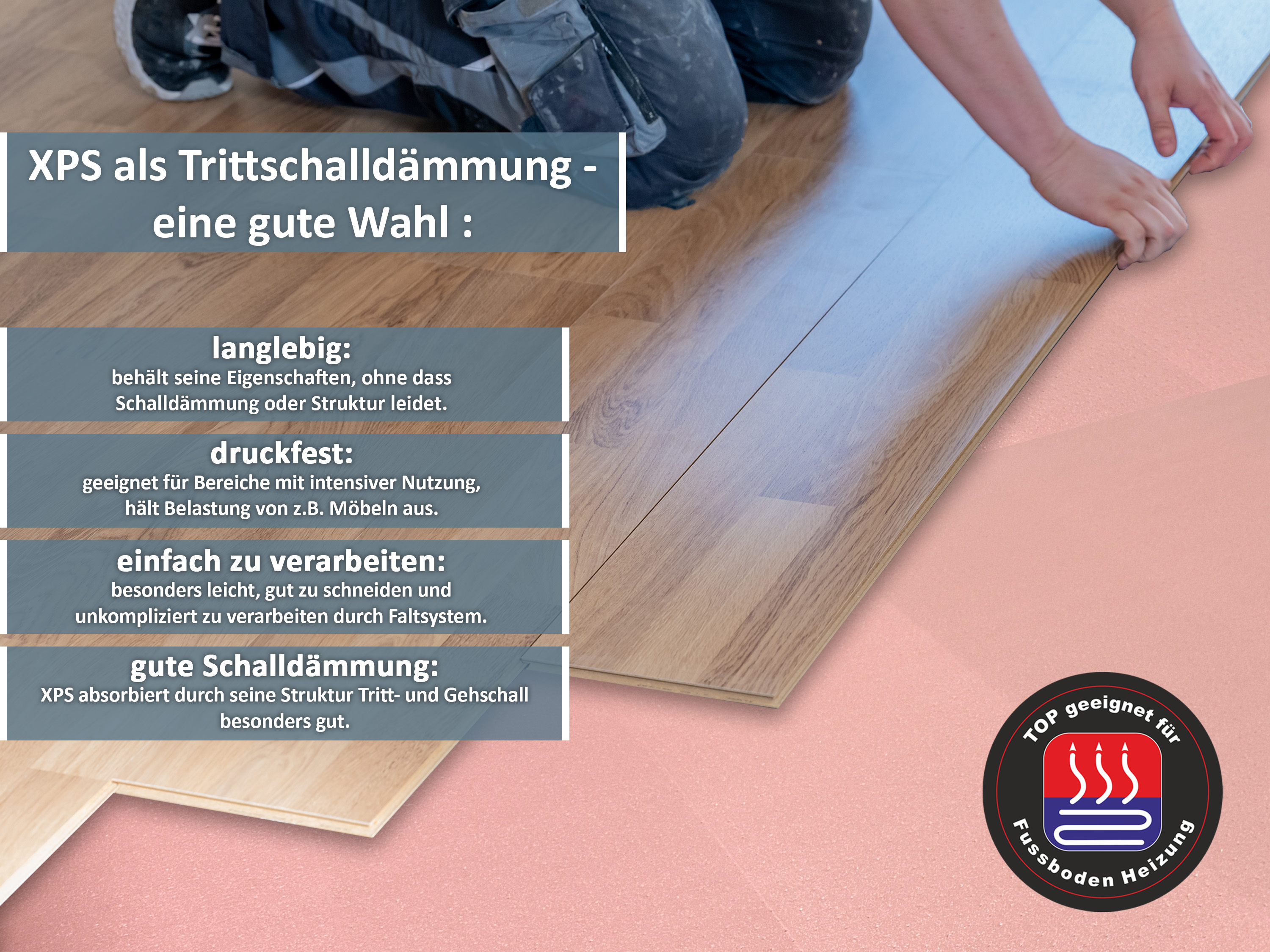 uficell® XPS QUICK PLUS Trittschalldämmung für Fußbodenheizung, Stärke: 1,8 mm, 12,6 m² uficell® XPS QUICK PLUS Trittschalldämmung für Fußbodenheizung, Stärke: 1,8 mm, 12,6 m²