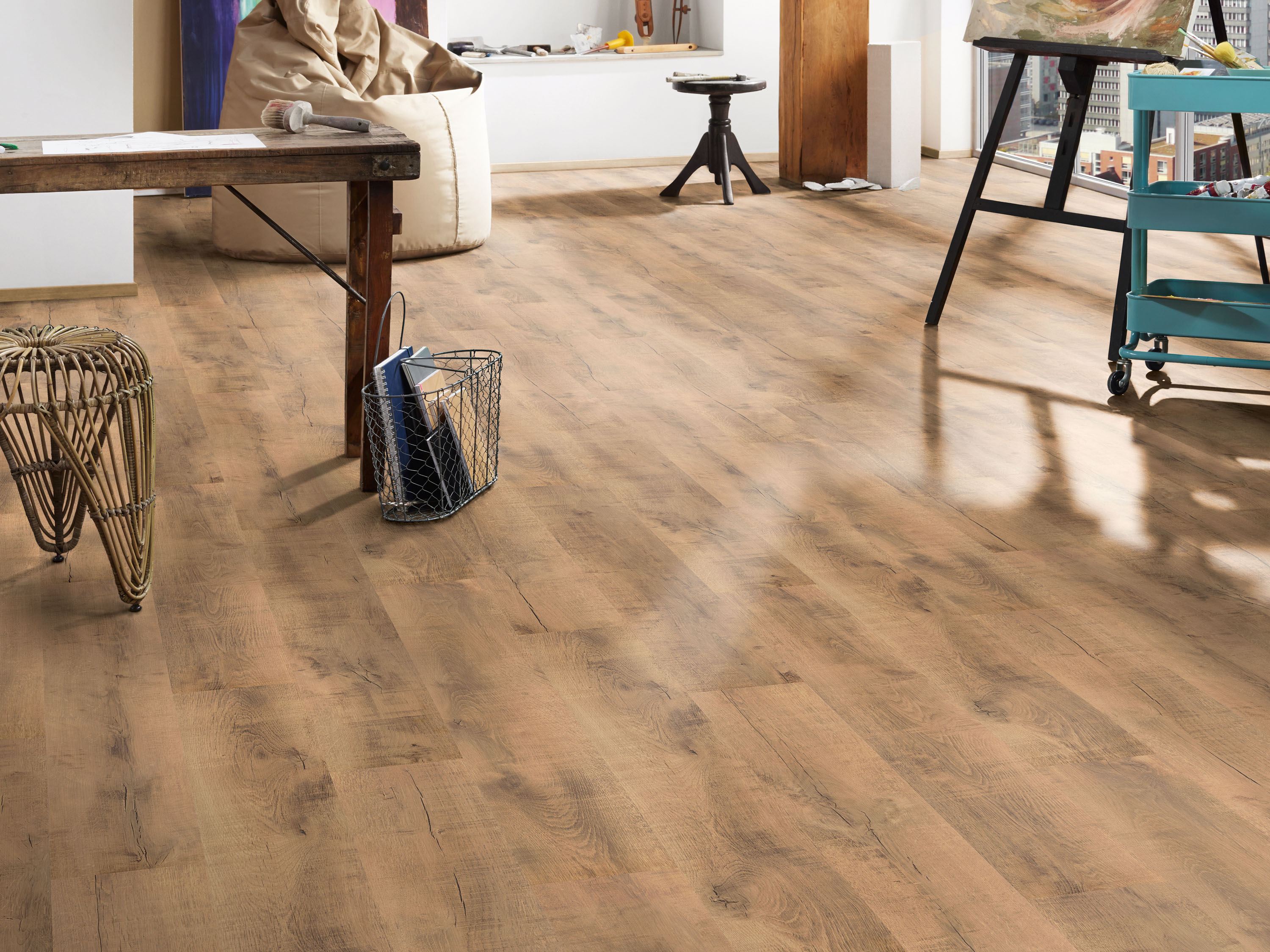 Laminatboden TRECOR® Cottage WIDE - Gold Volcano Oak K462 mit Klicksystem 7 mm Stark - Breitdiele Laminatboden TRECOR® Cottage WIDE - Gold Volcano Oak K462 mit Klicksystem 7 mm Stark - Breitdiele