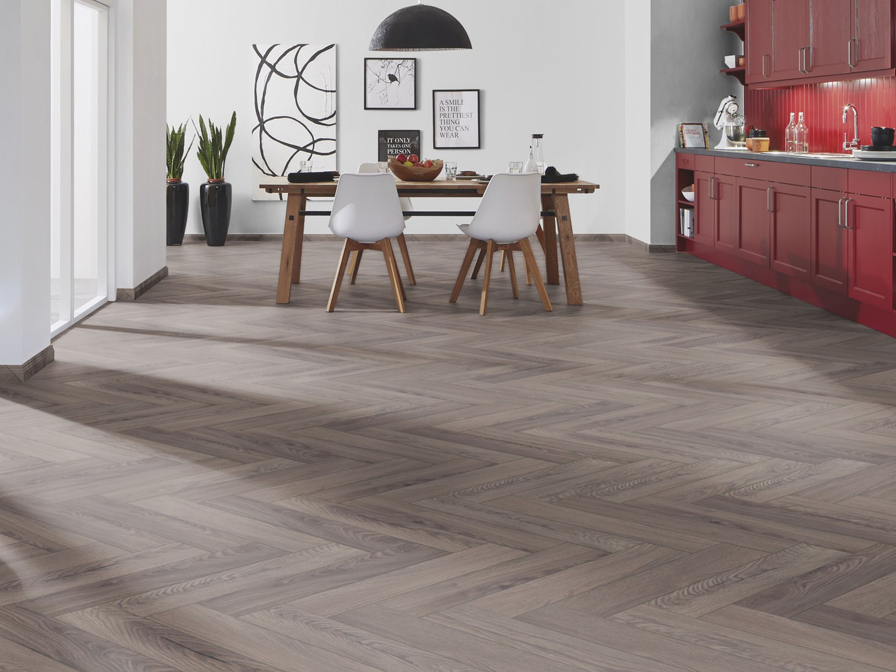 Laminatboden KronoOriginal® Herringbone - Rutherford Oak K488 - 8 mm Stark - Fischgrät-Laminat Laminatboden KronoOriginal® Herringbone - Rutherford Oak K488 - 8 mm Stark - Fischgrät-Laminat