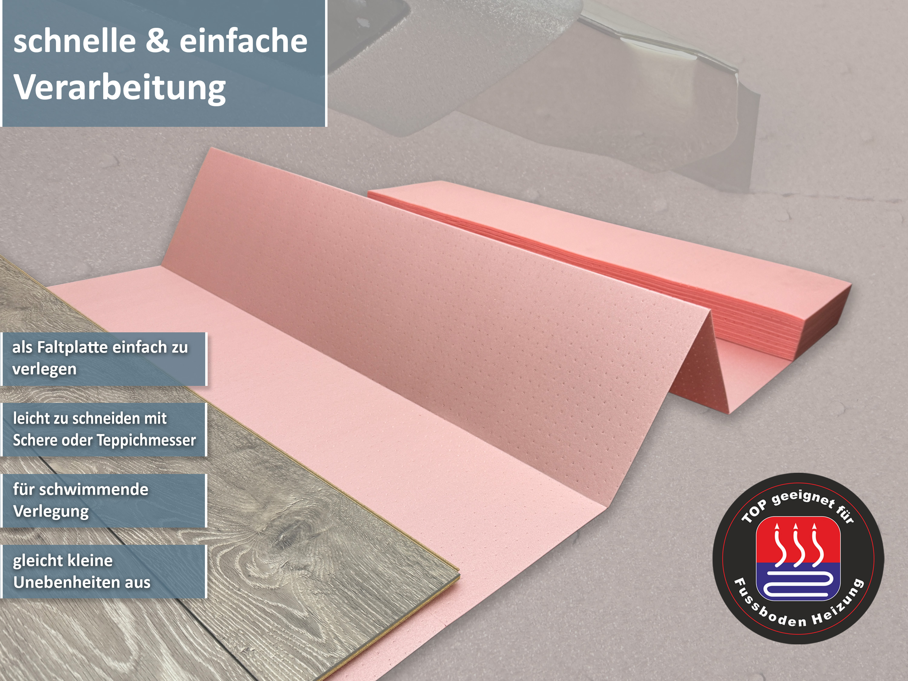 uficell® XPS QUICK PLUS Trittschalldämmung für Fußbodenheizung, Stärke: 1,8 mm, 12,6 m² uficell® XPS QUICK PLUS Trittschalldämmung für Fußbodenheizung, Stärke: 1,8 mm, 12,6 m²