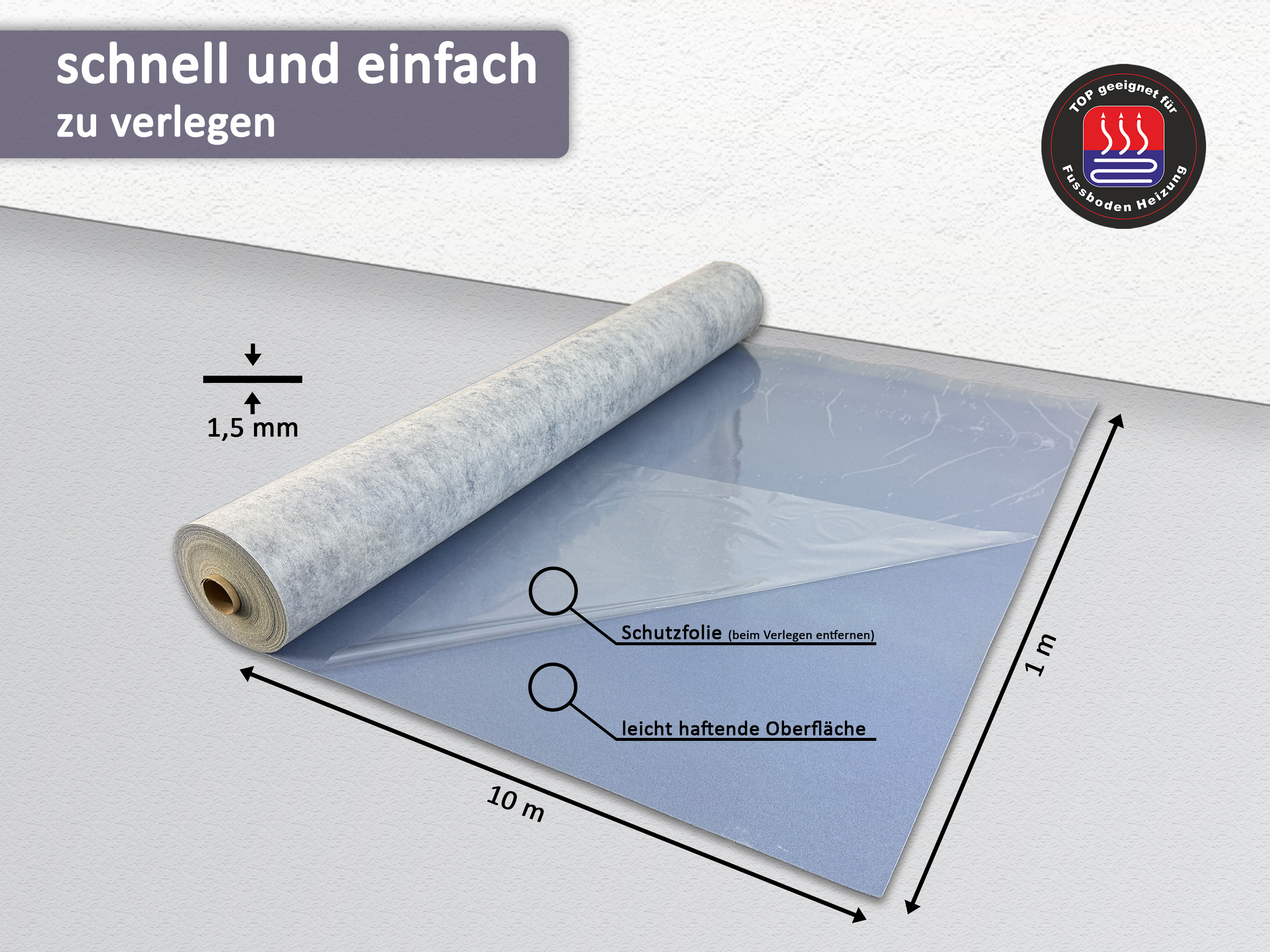 uficell® VINOSOUND FIX premium LVT-Vinyl Trittschalldämmung mit Haftbeschichtung uficell® VINOSOUND FIX premium LVT-Vinyl Trittschalldämmung mit Haftbeschichtung