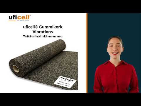 uficell® Gummikork (Rubberkork) Akustik und Vibrations Trittschalldämmung - Stärke: 2 mm